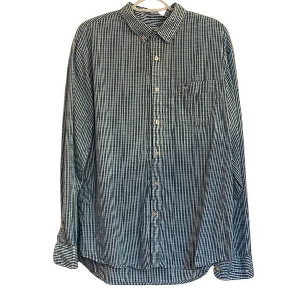 Dockers Cotton Blend Blue and White Button Up Long Sleeve Shirt Size L - Picture 1 of 3